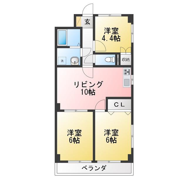 フォレストヴァレー東戸塚(3LDK/2階)の間取り写真