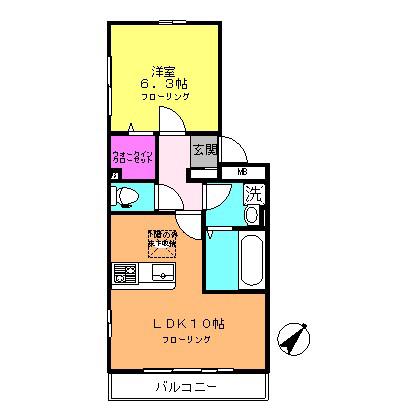 ソフィーレ(1LDK/3階)の間取り写真