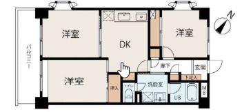 サントミグランドールマンション(3DK/3階)の間取り写真