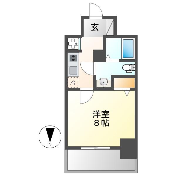 SHOKEN RESIDENCE名古屋サウス(1K/7階)の間取り写真