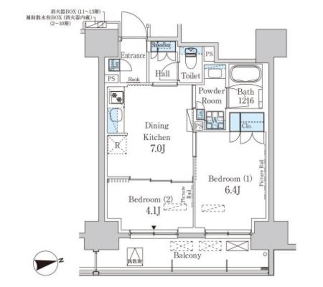 パークアクシス蔵前・春日通(2DK/8階)の間取り写真