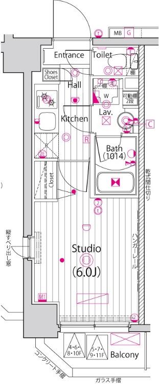 ガーラ・ステーション東神奈川(1K/5階)の間取り写真