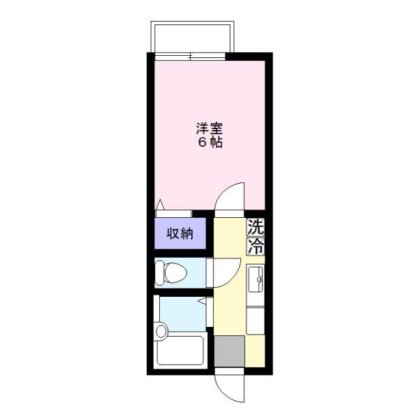 横山ハイツ(1K/2階)の間取り写真