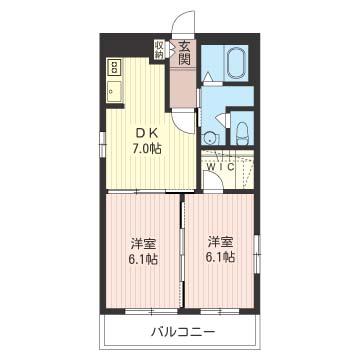 アークヘリテイジ(2DK/1階)の間取り写真