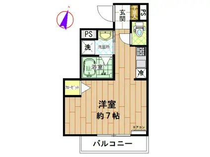 カナメゾン臼井(1K/2階)の間取り写真