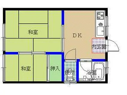 吉村アパート(2DK/2階)の間取り写真