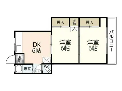 高島モータービル(2DK/3階)の間取り写真