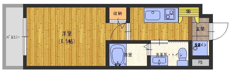 ヴィスタ武庫(1K/3階)の間取り写真