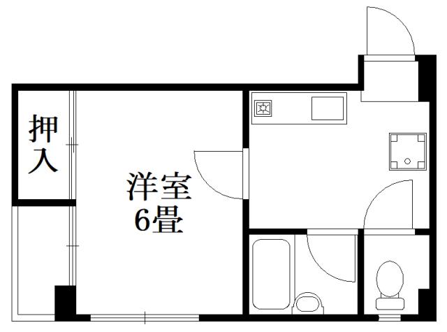 パレス鷹匠一番館(1K/2階)の間取り写真