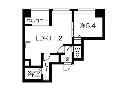 リュミアン堀田テラス(1LDK/8階)の間取り写真