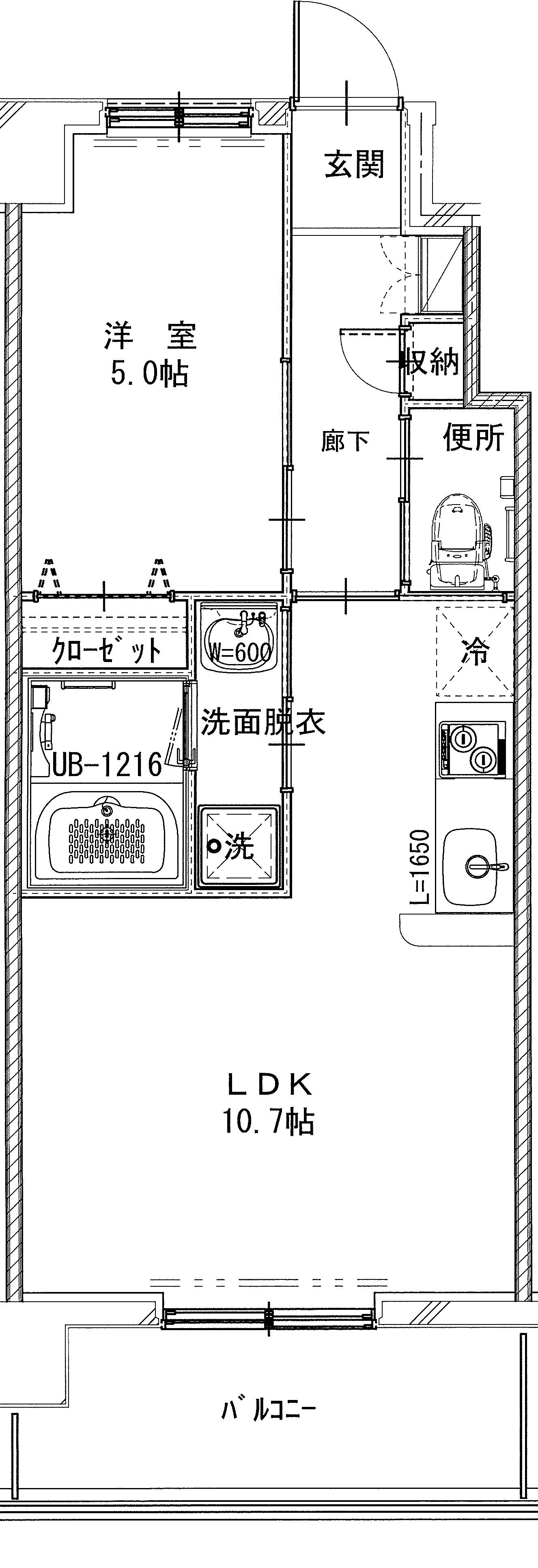 MARIBU FLAT(1LDK/4階)の間取り写真
