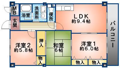 サントル ドゥ ヴィラージュ(3LDK/3階)の間取り写真