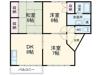 エイト2(3DK/2階)の間取り写真