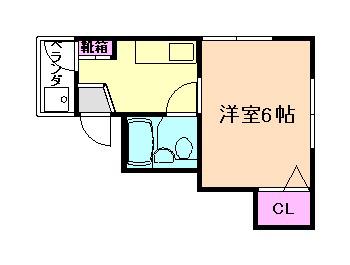 ルネ桜井(ワンルーム/2階)の間取り写真
