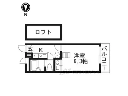 西野山マンション(1K/1階)の間取り写真