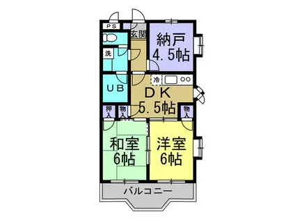 クオリティハイツA(3DK/2階)の間取り写真
