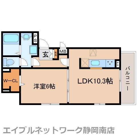 カーサ ウィステリア(1LDK/1階)の間取り写真