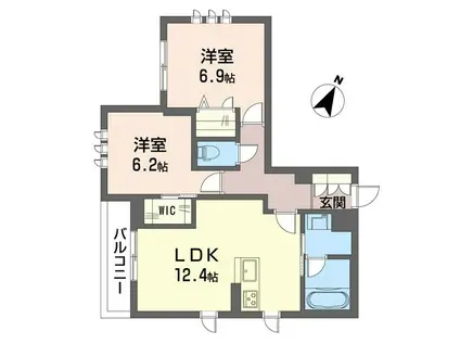 メゾン・ド・リヴェール(2LDK/2階)の間取り写真