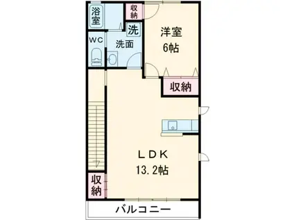 メゾン松(1LDK/2階)の間取り写真
