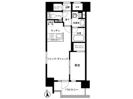ベリスタ神楽坂(1LDK/8階)の間取り写真