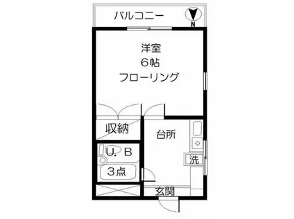 中野第5マンション(1K/3階)の間取り写真