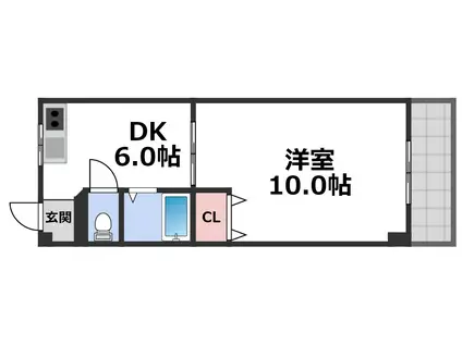 Mプラザ城東弐番館(1DK/3階)の間取り写真