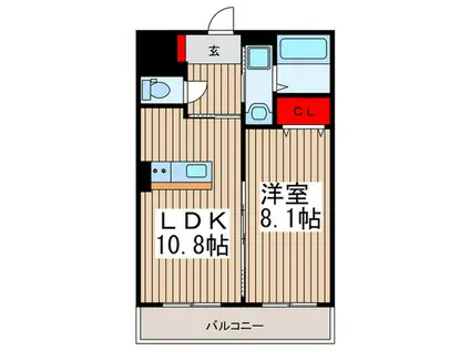 ルミナス高鼻(1LDK/1階)の間取り写真