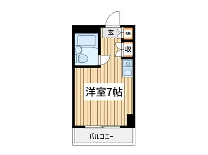 メゾン・ド・ノア大和田(ワンルーム/1階)の間取り写真