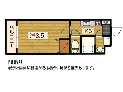 SHIBUYA一番館(1K/2階)の間取り写真