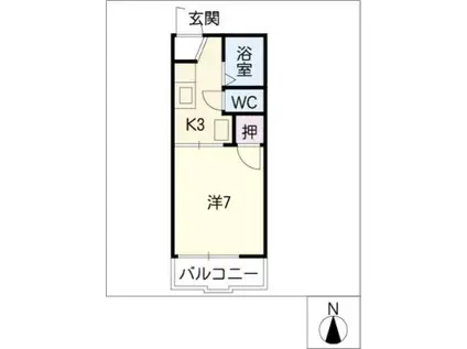 フォーブル前田(1K/1階)の間取り写真