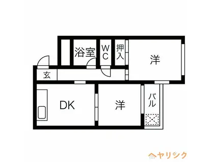 丸の内中駒ビル(2DK/3階)の間取り写真
