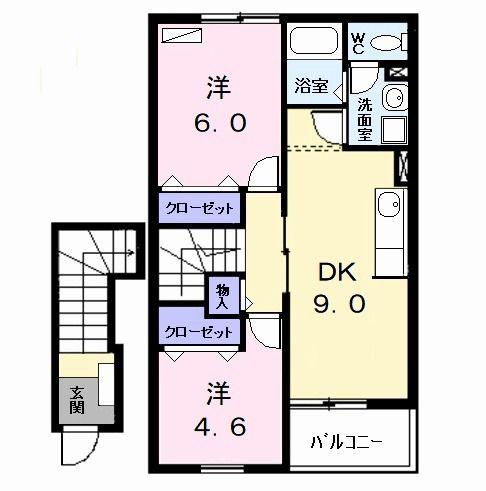 セレクト(2DK/2階)の間取り写真