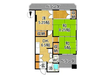 マンション瑞凰(3DK/3階)の間取り写真