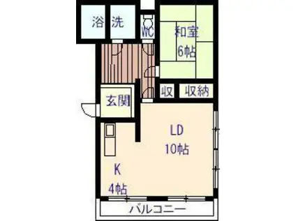 タウンコート桃山(1LDK/2階)の間取り写真
