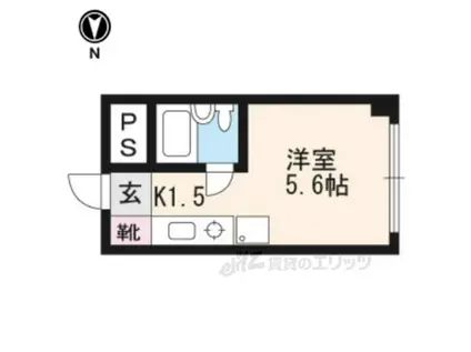 デジデンス宝ヶ池(ワンルーム/2階)の間取り写真