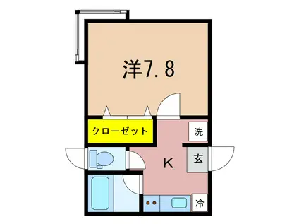 ヒルタウン飛鳥(1K/1階)の間取り写真