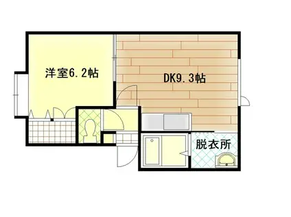 メゾン・ド・ソレイユ09(1LDK/1階)の間取り写真