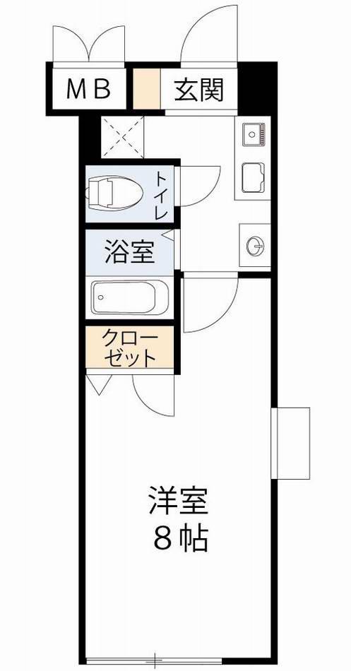 CITY SPIRE北梅田(1K/7階)の間取り写真