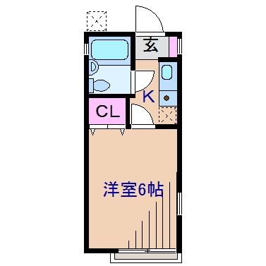 エスポワール2(1K/2階)の間取り写真