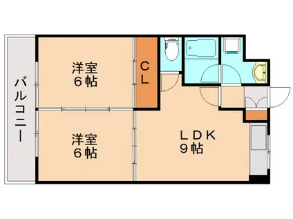 センタービル飯塚(2LDK/7階)の間取り写真