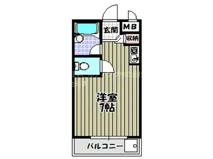 スカイ南花台(ワンルーム/6階)の間取り写真