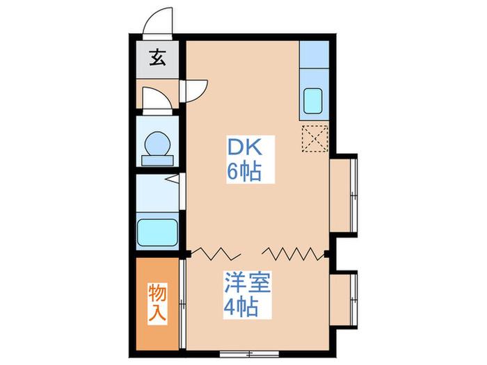 リバティ平岸(1DK/2階)の間取り写真