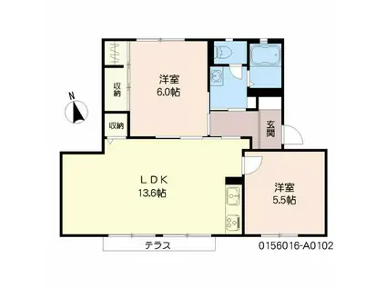 ラフォーレ雅 (2LDK/1階)の間取り写真