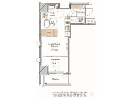 ブランシエスタ上野(1LDK/11階)の間取り写真
