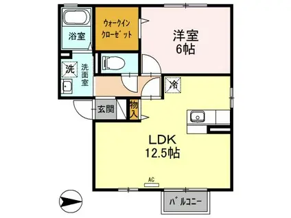 エイレネ(1LDK/2階)の間取り写真