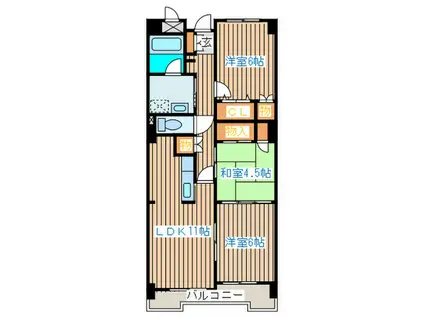 ディライト西多賀(3LDK/2階)の間取り写真
