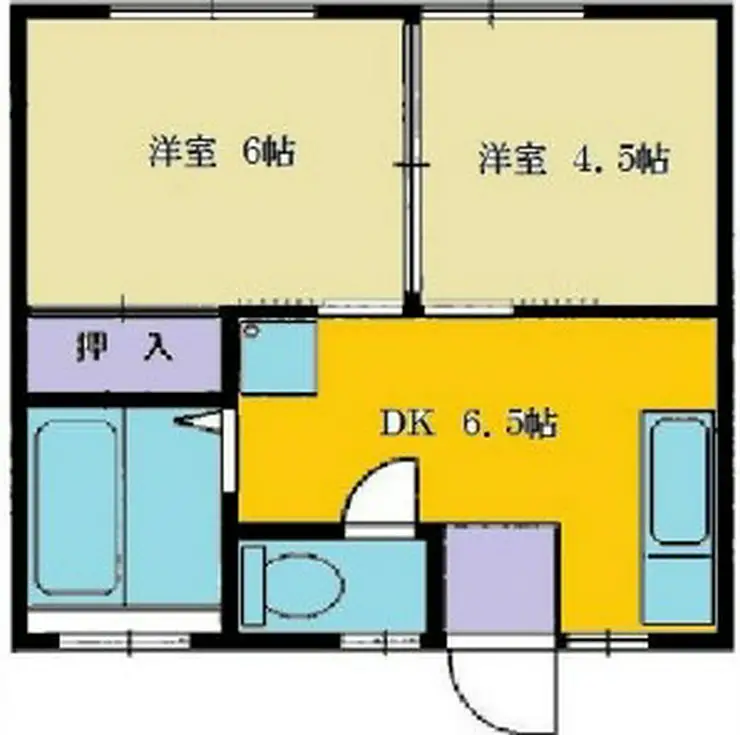 大山ハイツ 2階階 間取り