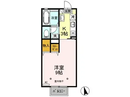 アースアイランドV(1K/2階)の間取り写真