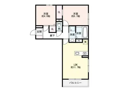 GRACE ARK(2LDK/2階)の間取り写真