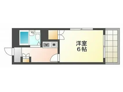 コーポ南観音(1K/6階)の間取り写真